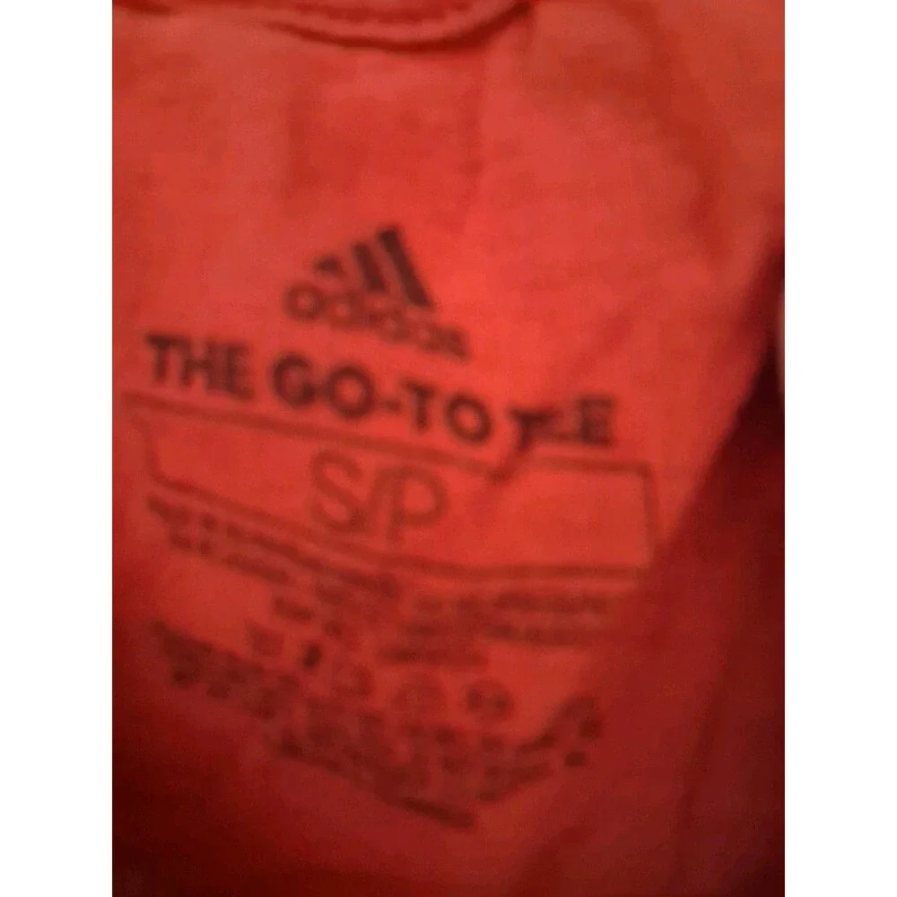 adidas THE GO-TO TEE Red Crew Neck Men's Short Sleeve T-Shirt S Cotton